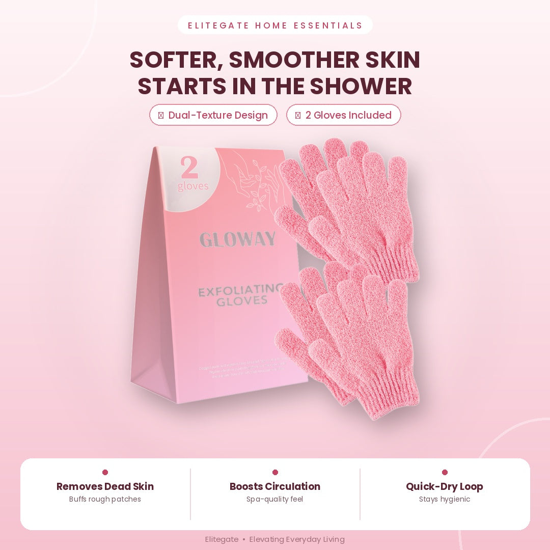 Exfoliating Dual Texture Bath Gloves | Elitegate