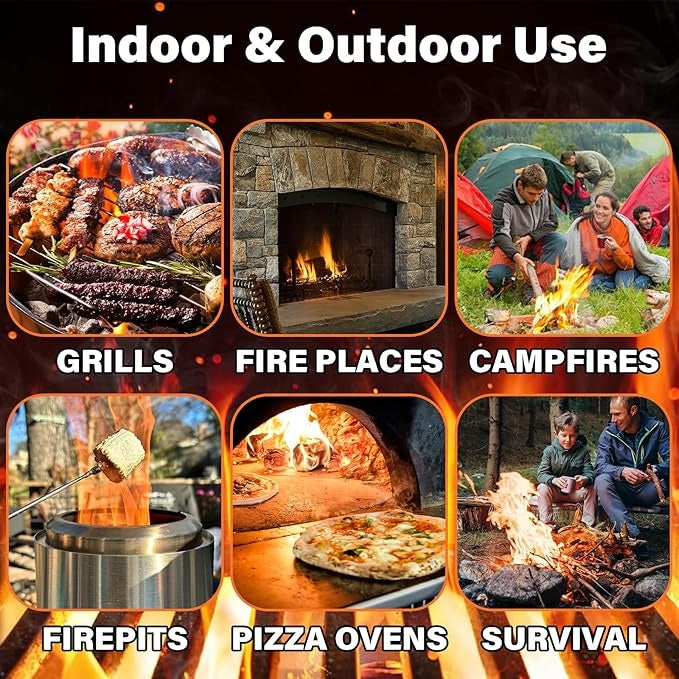 100pcs Wax Wood Fire Starters – 10 Min Long-Burning Fire Sticks for Camping, BBQ, Fireplace & Stove | Waterproof Tinder